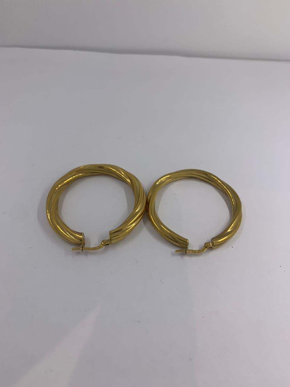 Artisan 18 Karat Gold Earrings For Sale