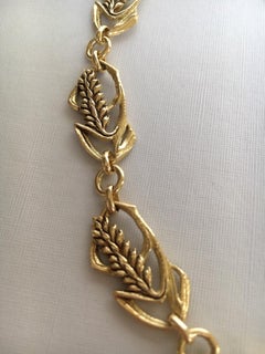 18kt gold ears of wheat necklace, 750. fratelli piccini, gold, classical style