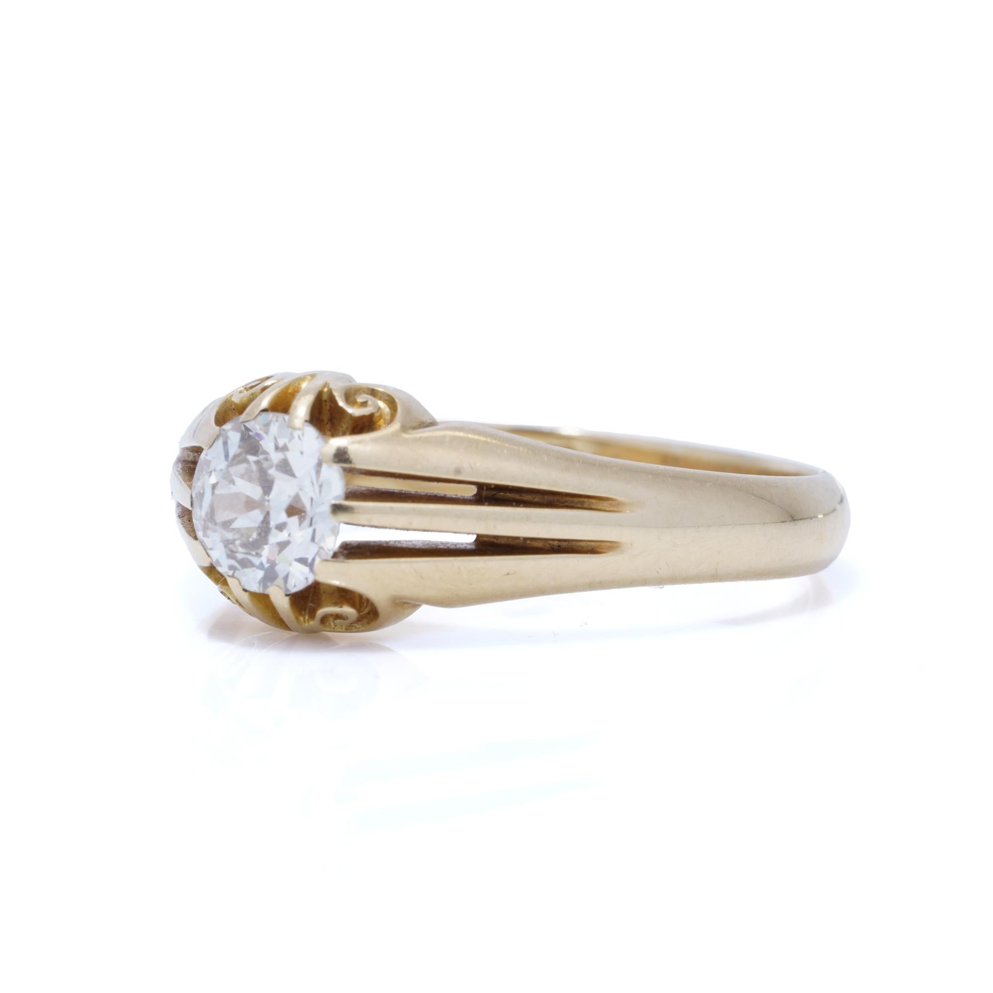 Bague anglaise G*psy en or 18 carats avec diamants de 0,90 carat en vente 3