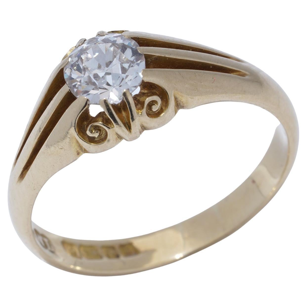18kt Gold English G*psy Diamond Ring 0.90 carat