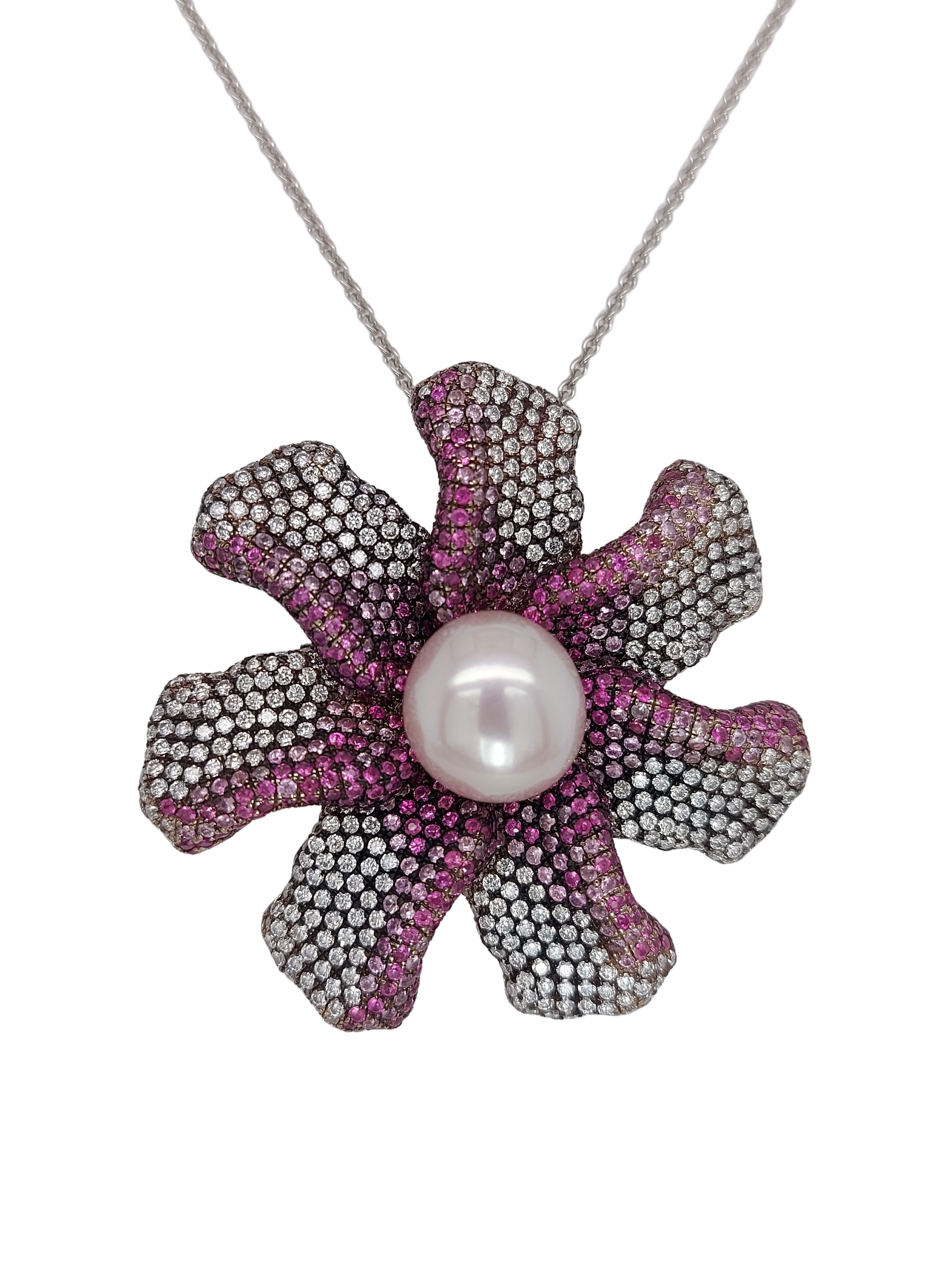 pandora purple flower necklace