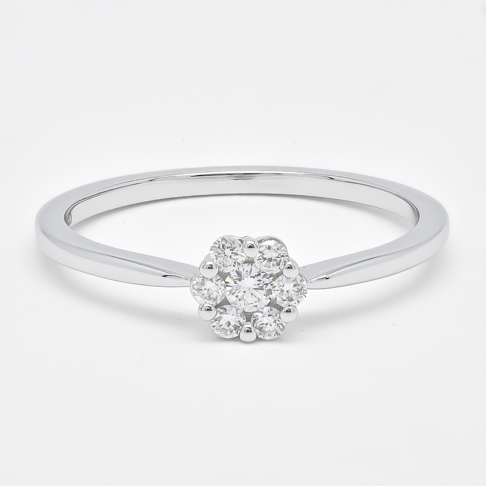 Women's or Men's  Natural Diamonds 1.00 Carat 18 Karat White Gold Classic Engagement Ring For Sale