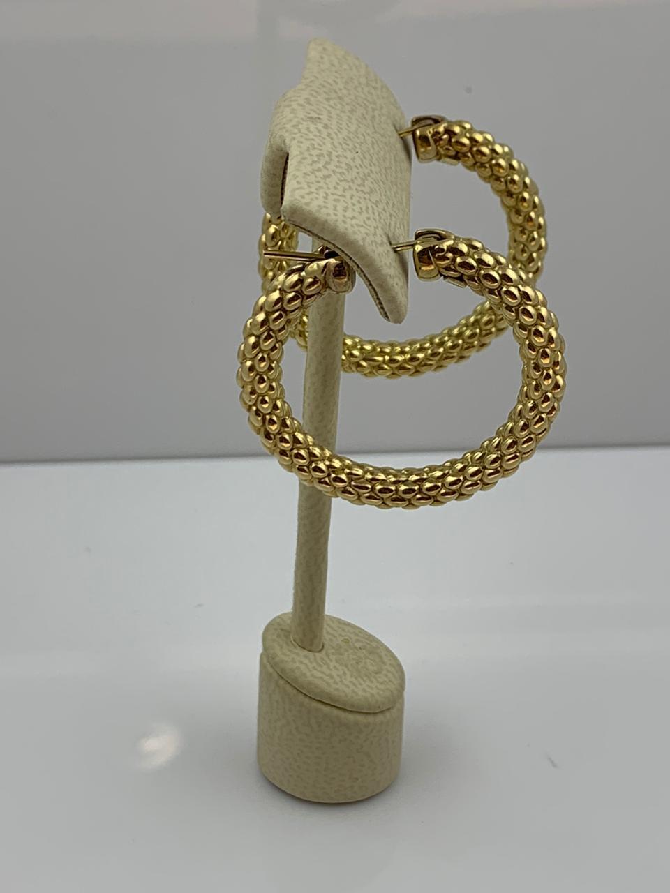 18 Karat Gold Fope Hoop Earrings 10.7 Grams In New Condition In Wilmington, DE