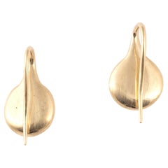 18kt Gold Greek Massalia Female Profile Silver Coin Earrings Circa 350-220 BC