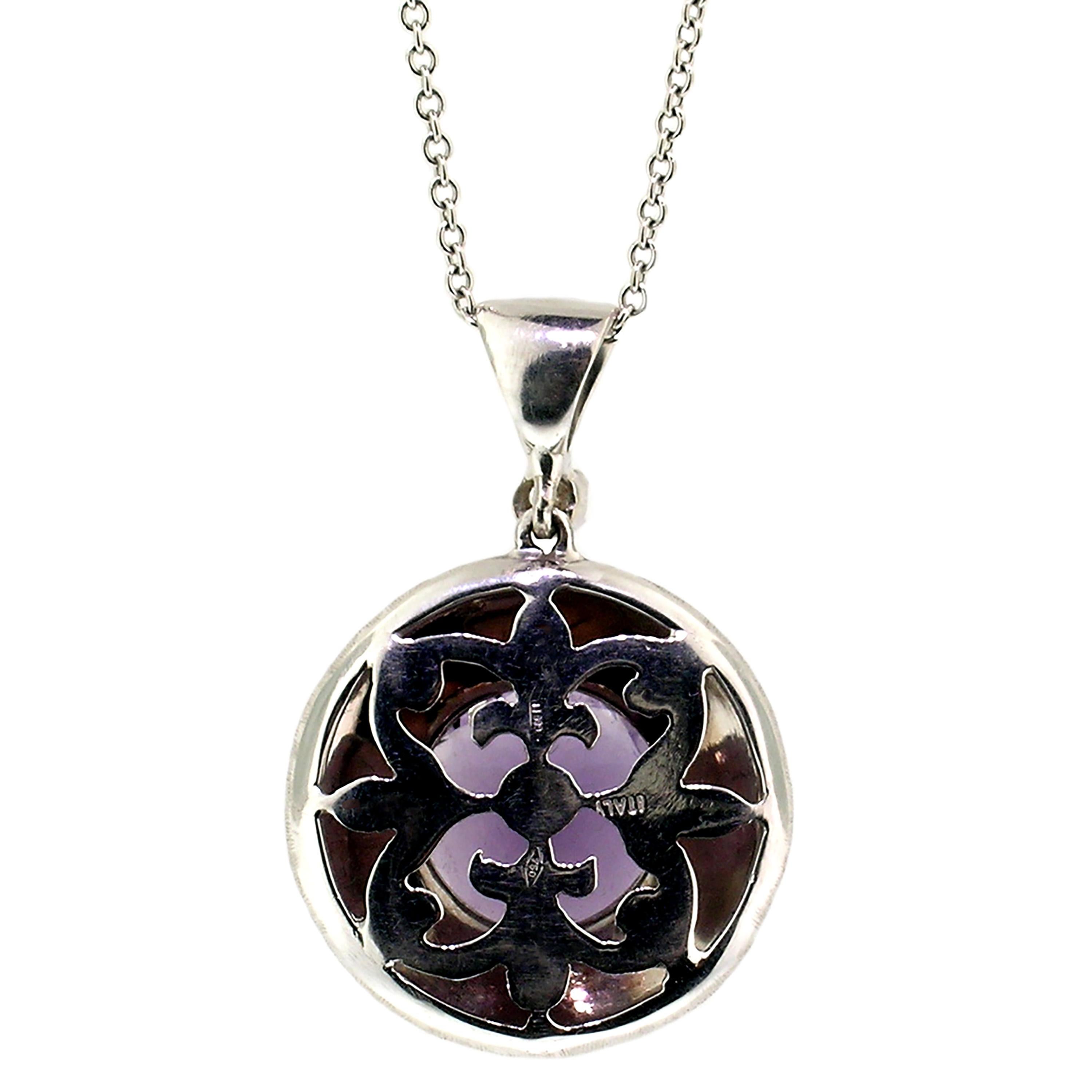 Cynthia Scott Purple Scapolite in 18kt Gold Pendant, Made in Italy In New Condition For Sale In Logan, UT