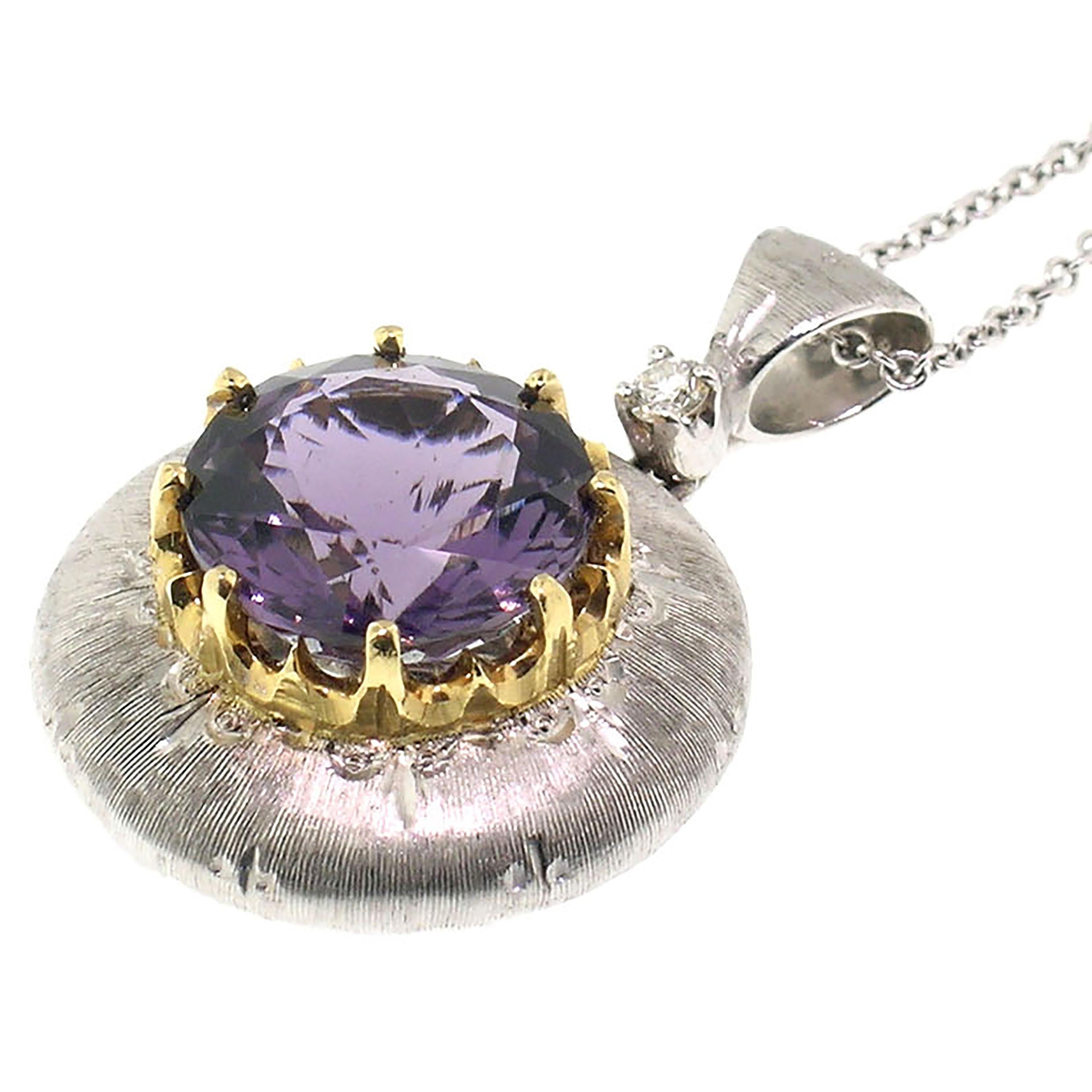 Cynthia Scott Purple Scapolite in 18kt Gold Pendant, Made in Italy