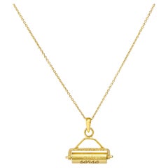 18kt Gold Handmade Spinning Pendant Set with Brilliant Cut Diamonds