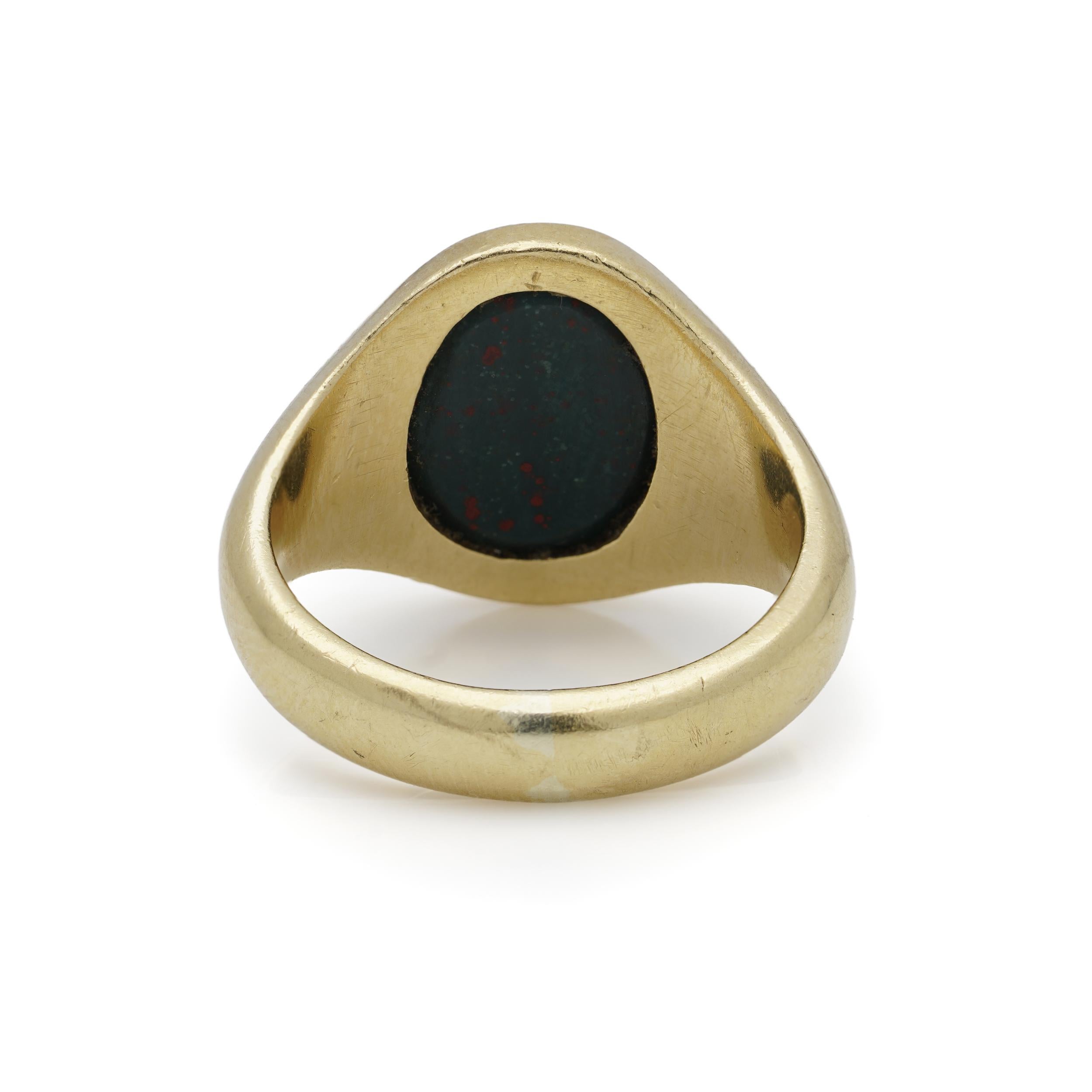 da uomo o donna Anello con stemma in ematite in oro 18kt, Sheffield 1990 in vendita