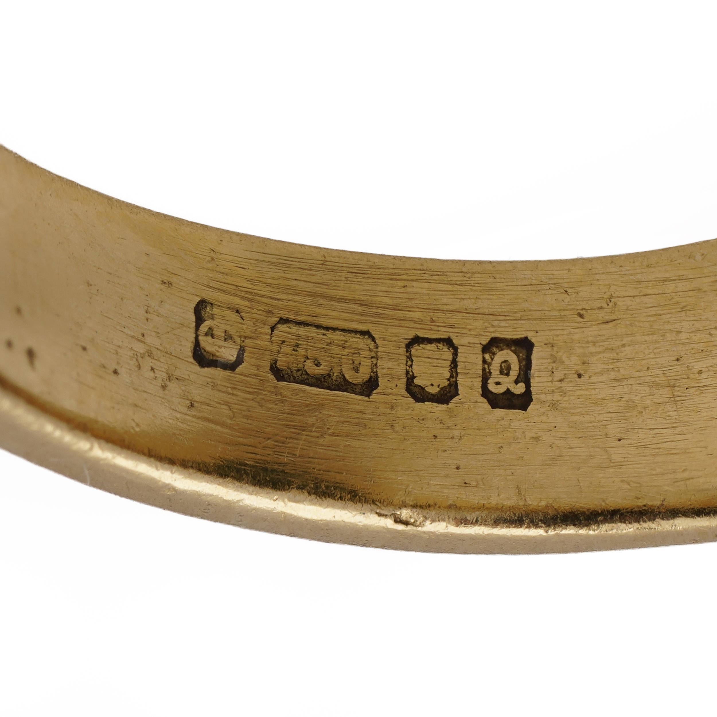 Anello con stemma in ematite in oro 18kt, Sheffield 1990 in vendita 2
