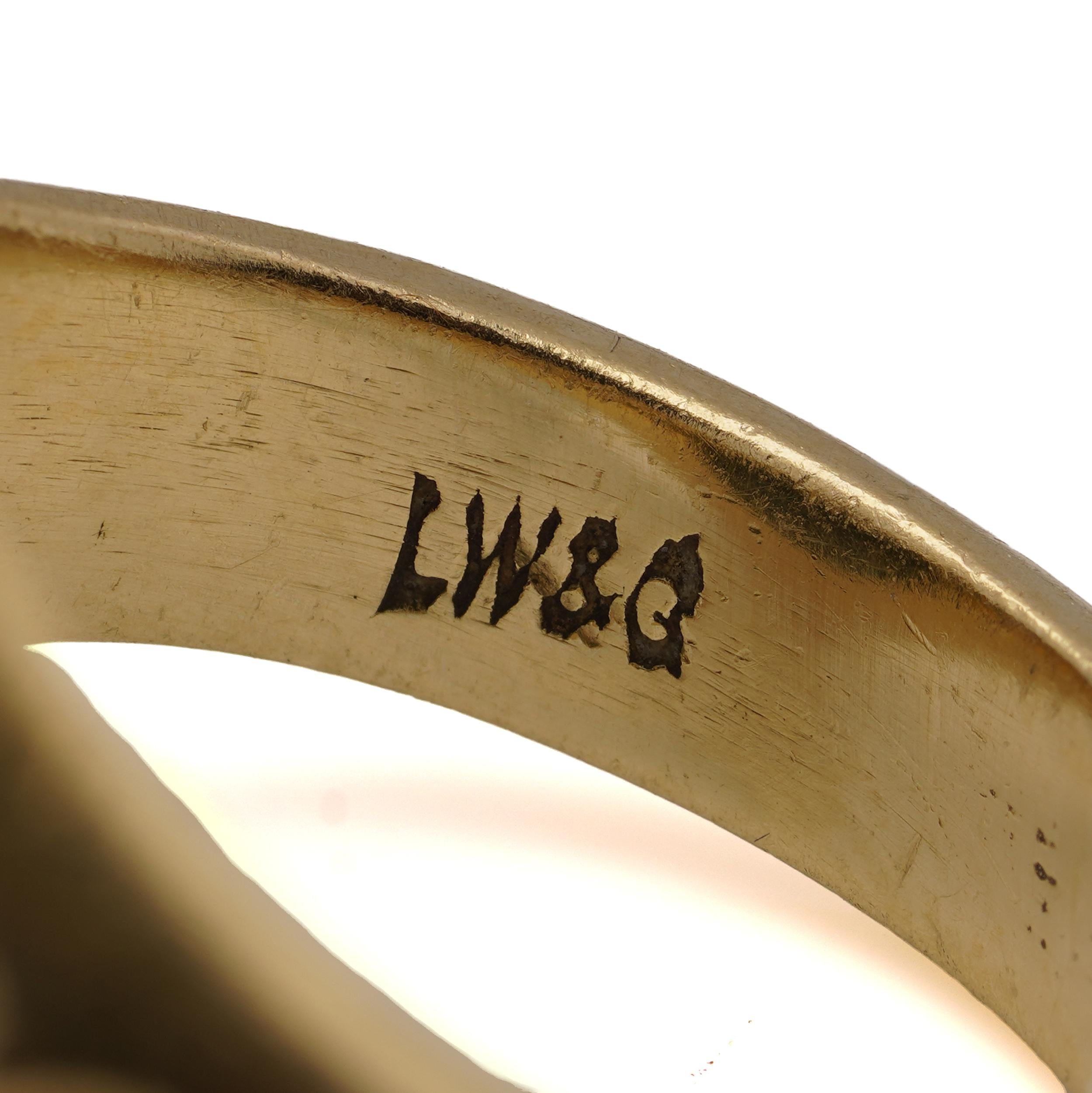 Anello con stemma in ematite in oro 18kt, Sheffield 1990 in vendita 3