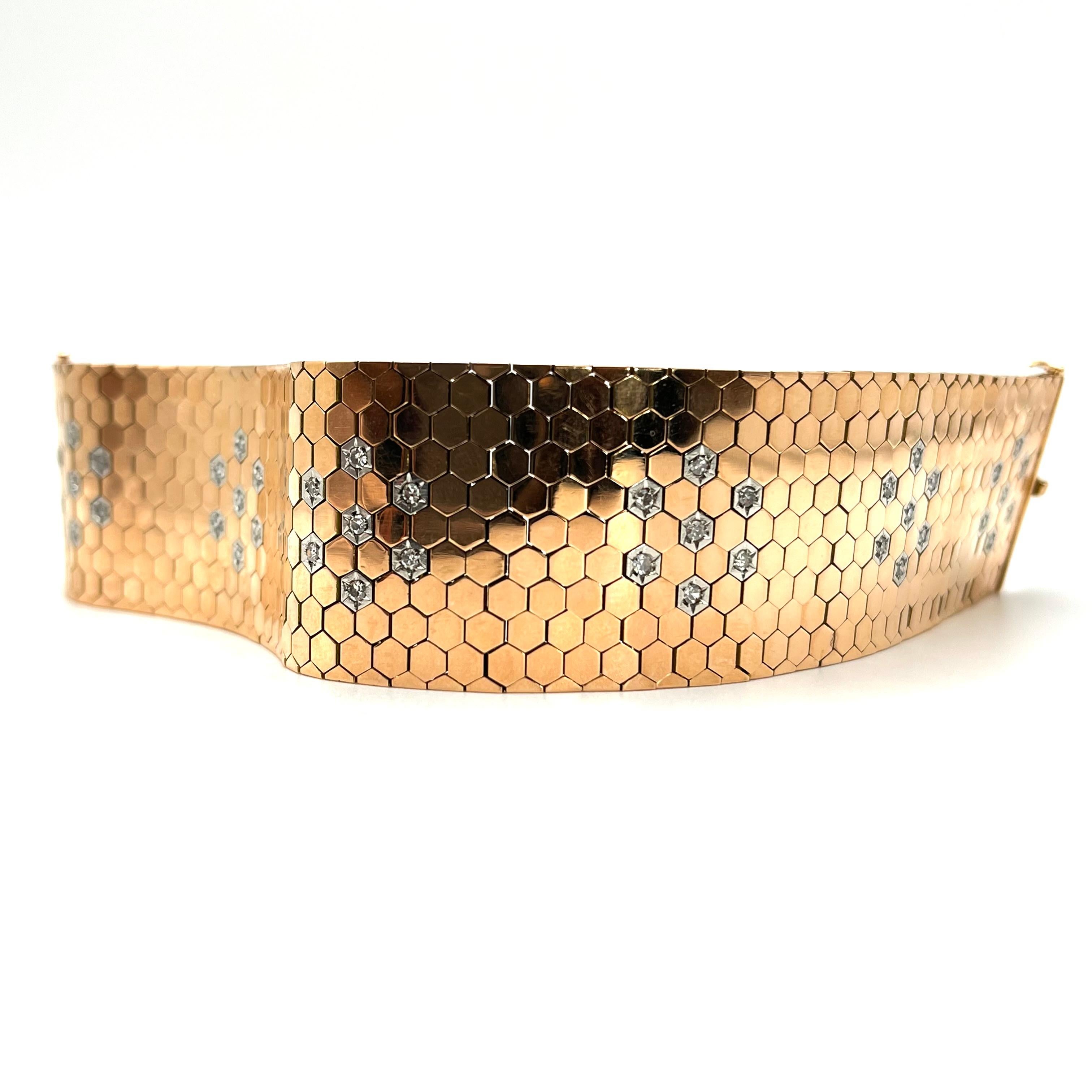 Pulsera Retro Ludo Diamante 18KT Corte redondo en venta