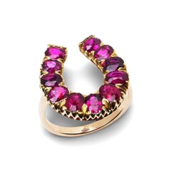 18KT Gold Horseshoe Ruby Ring