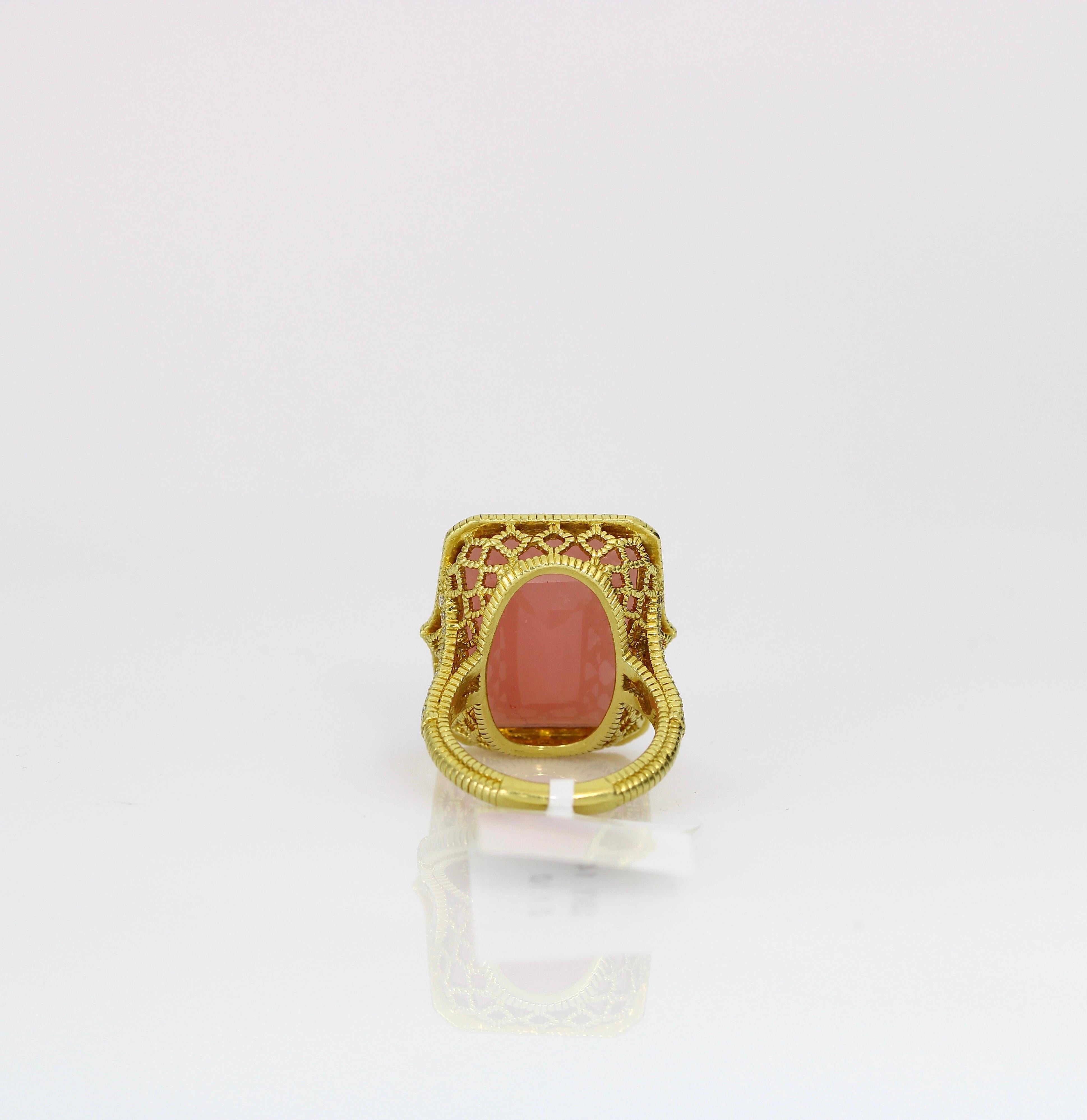 Baguette Cut 18Kt Gold Judith Ripka Ring For Sale