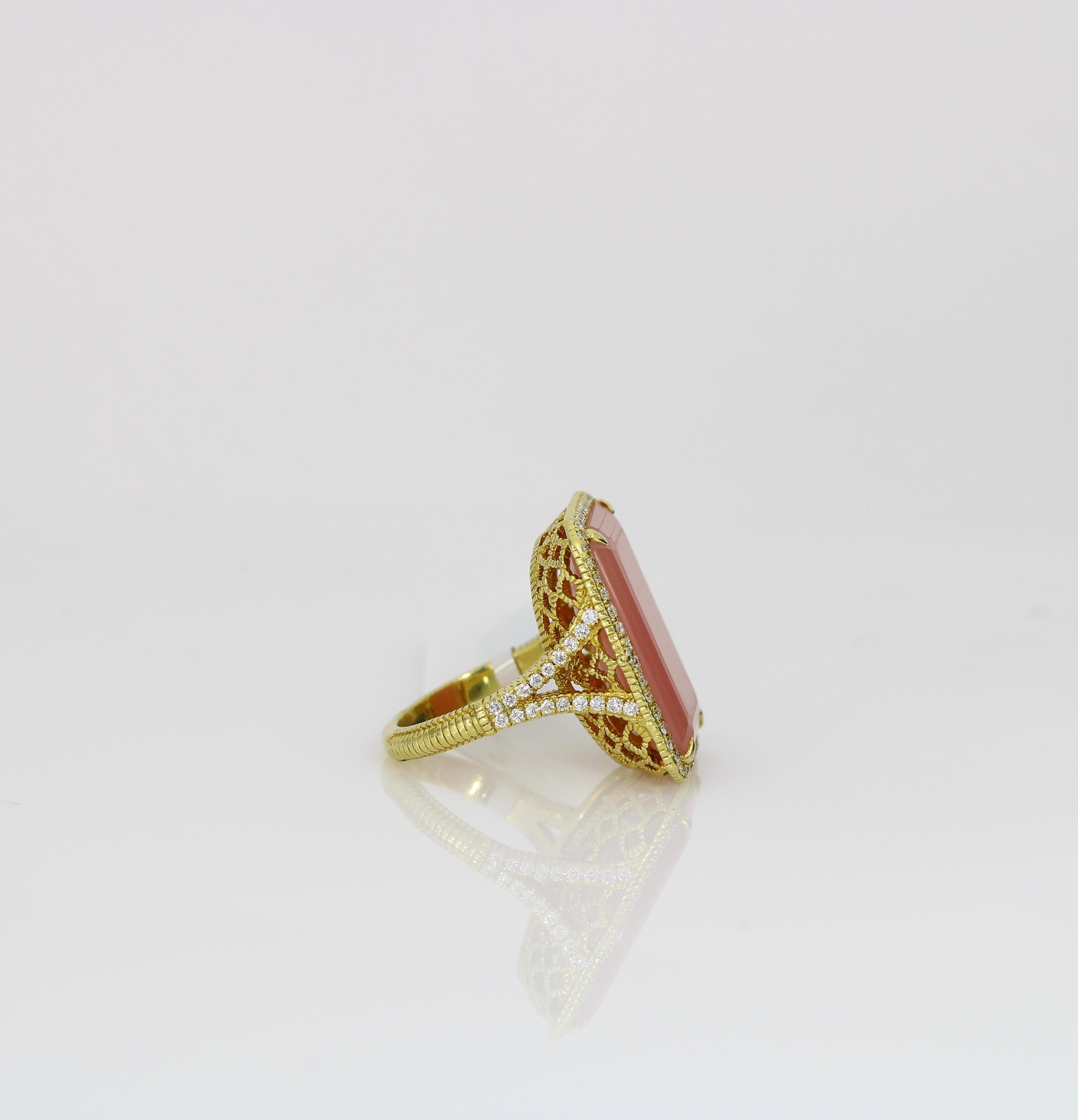 18Kt Gold Judith Ripka Ring In Excellent Condition For Sale In Great Neck, NY