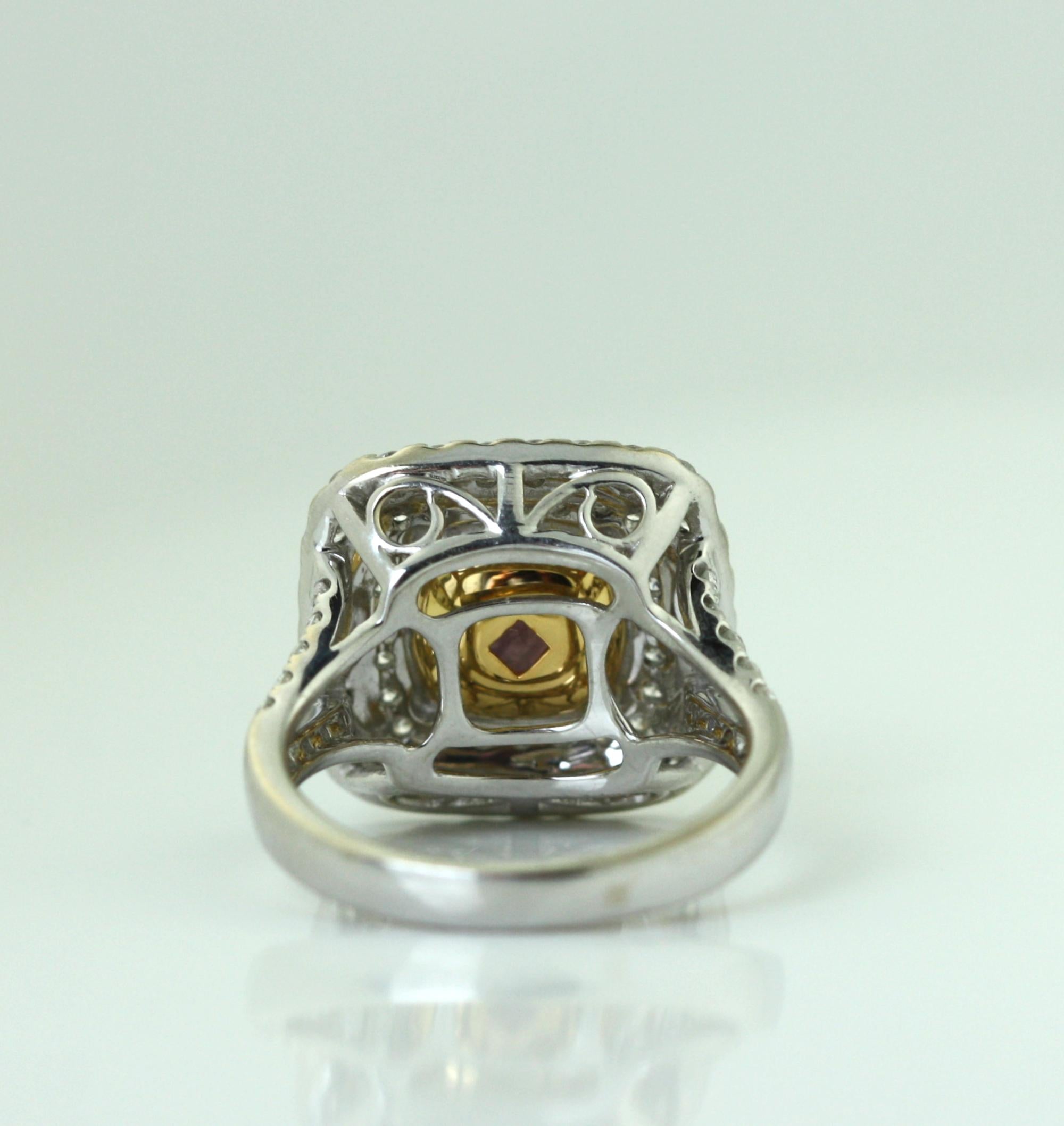 18KT Goldring mit Kaschmir-Saphir und Diamant für Damen oder Herren im Angebot