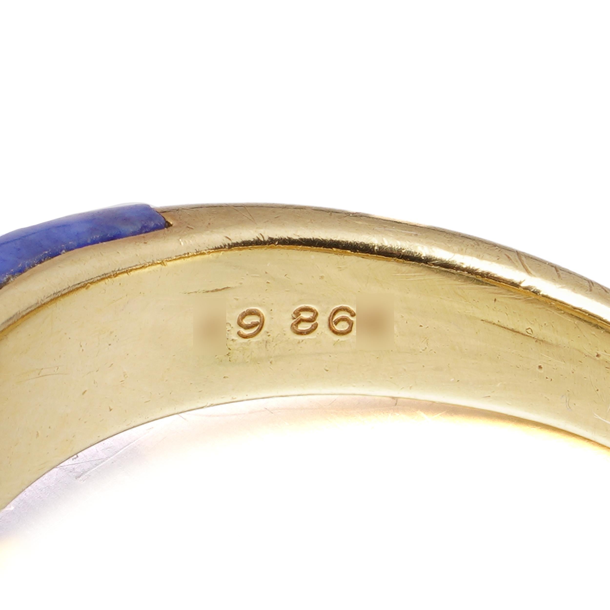 18kt  Bague logo double C en or, lapis-lazuli et diamants en vente 3