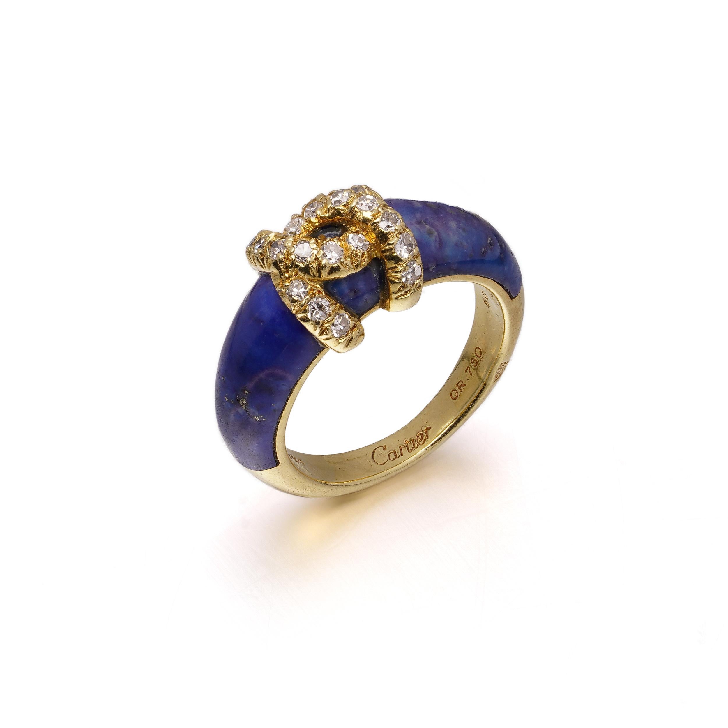 18kt  Bague logo double C en or, lapis-lazuli et diamants en vente 4