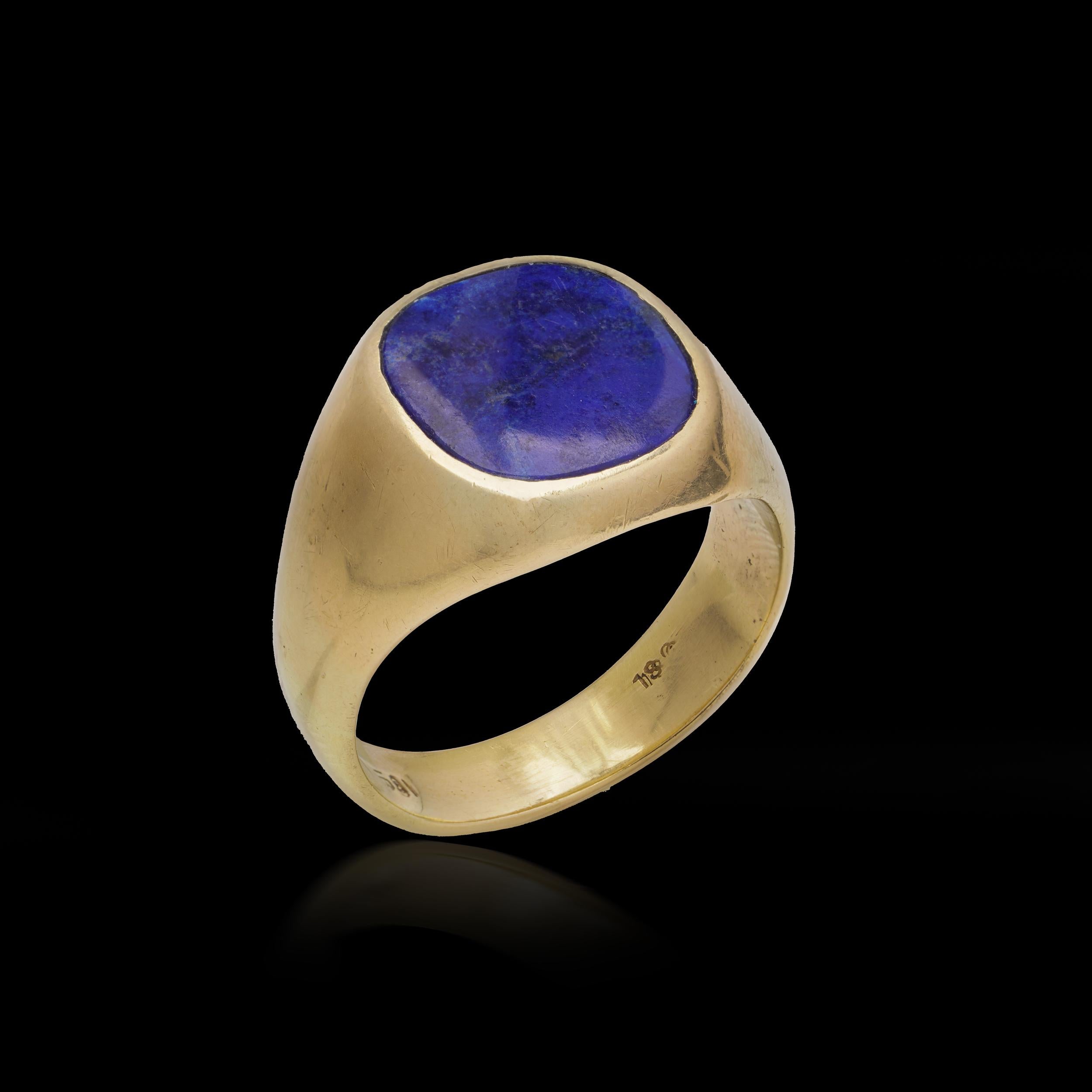 18kt gold lapis lazuli signet ring 2