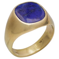 18kt gold lapis lazuli signet ring
