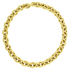 Vintage 18Kt Gold Large Oval Link Necklace