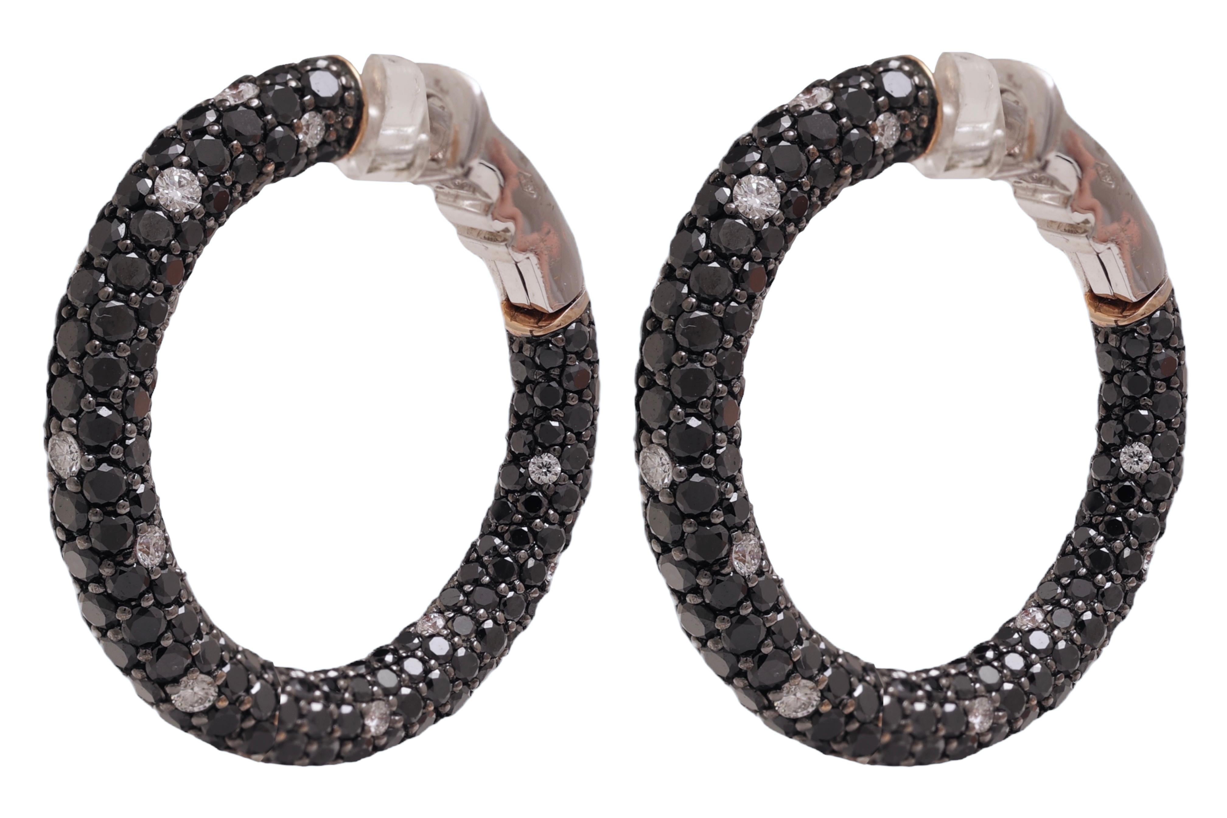 mens black diamond hoop earrings