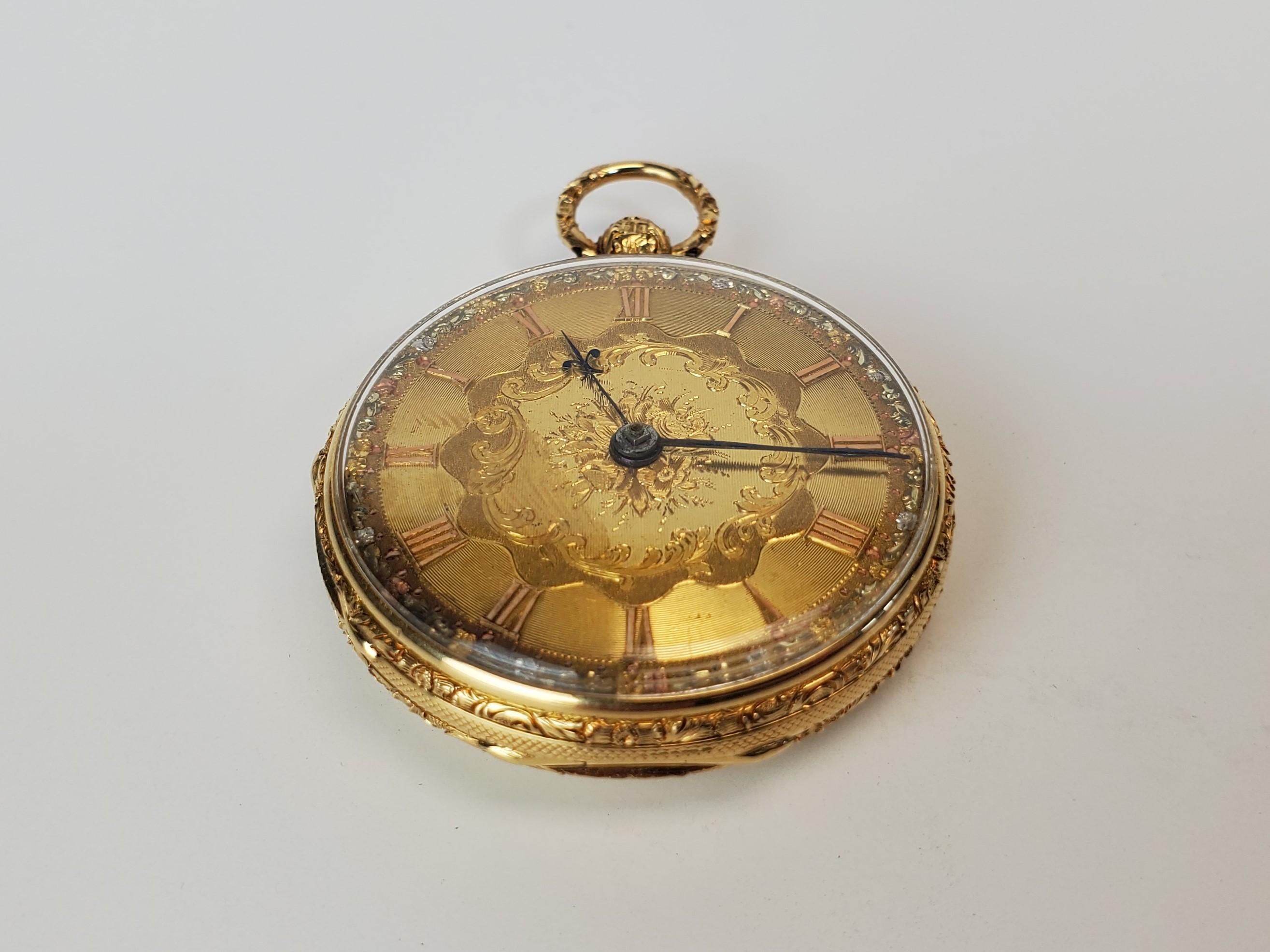 18 Karat Gold Maidstone Uhr von Joseph Barling, 19. Jahrhundert (Art déco)