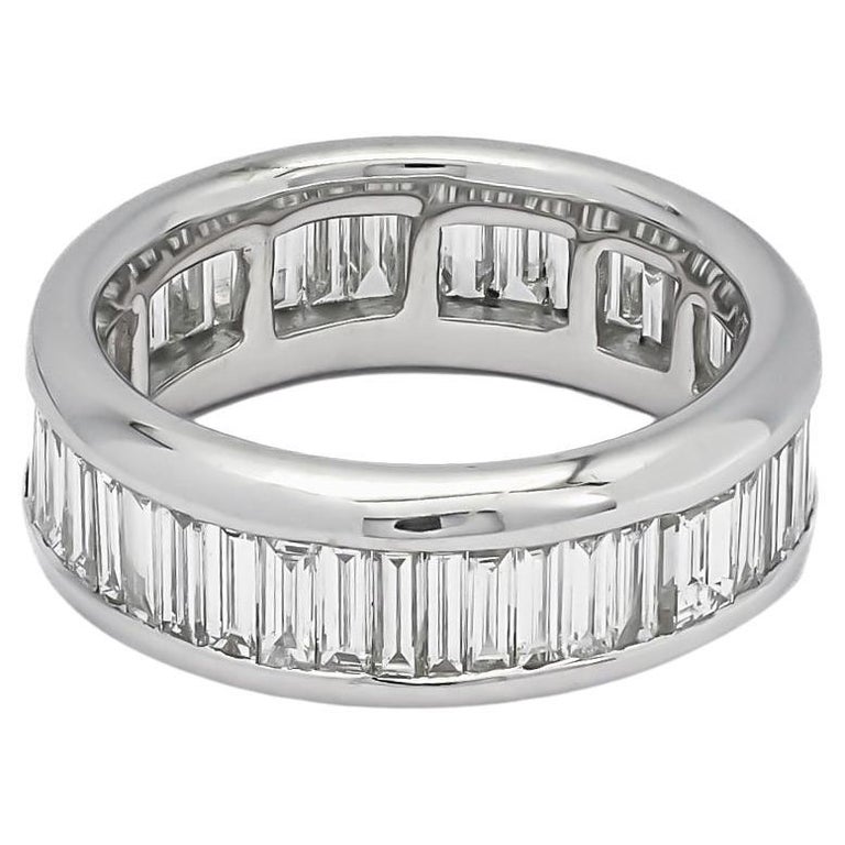 18KT Gold Natural Baguette Diamond Full Eternity Wedding Band STR52925 ...