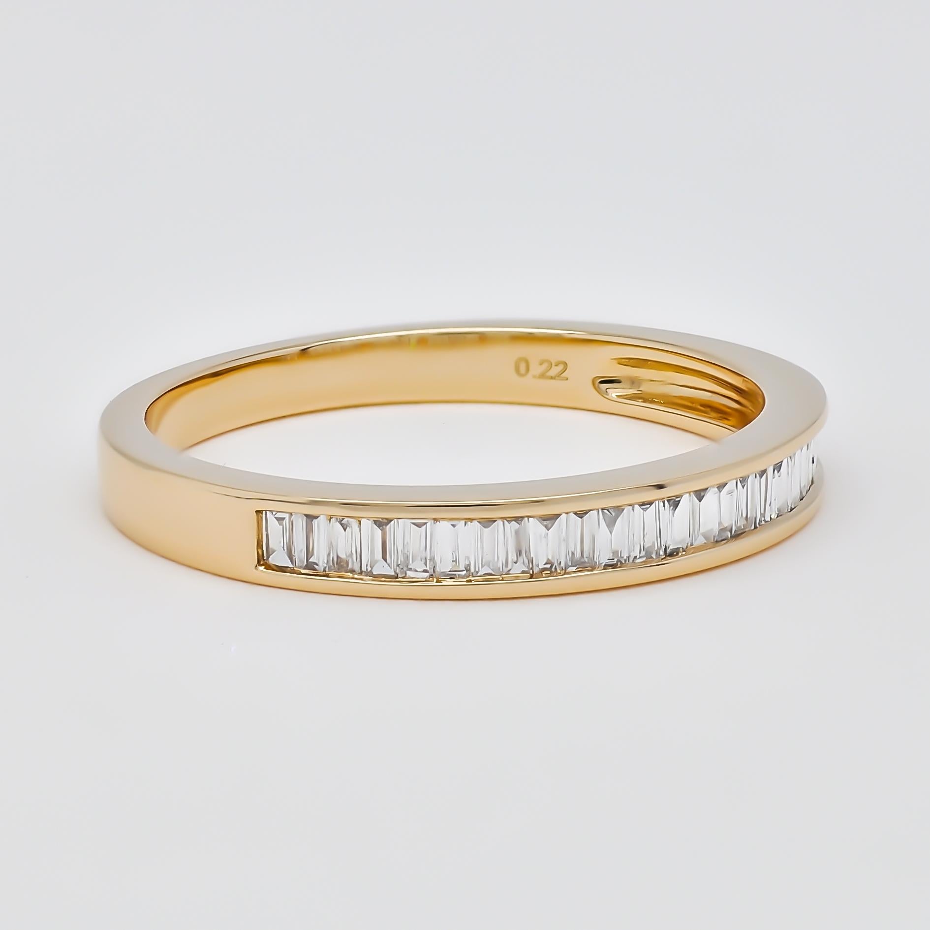 You know You'll be Together Forever and This Sparkling Baguette Diamond Half- Eternity Band Expresses Your Love Perfectly.

Our Eternity Rings are one of the most meaningful representations of eternal and everlasting love. A Beautiful Band of