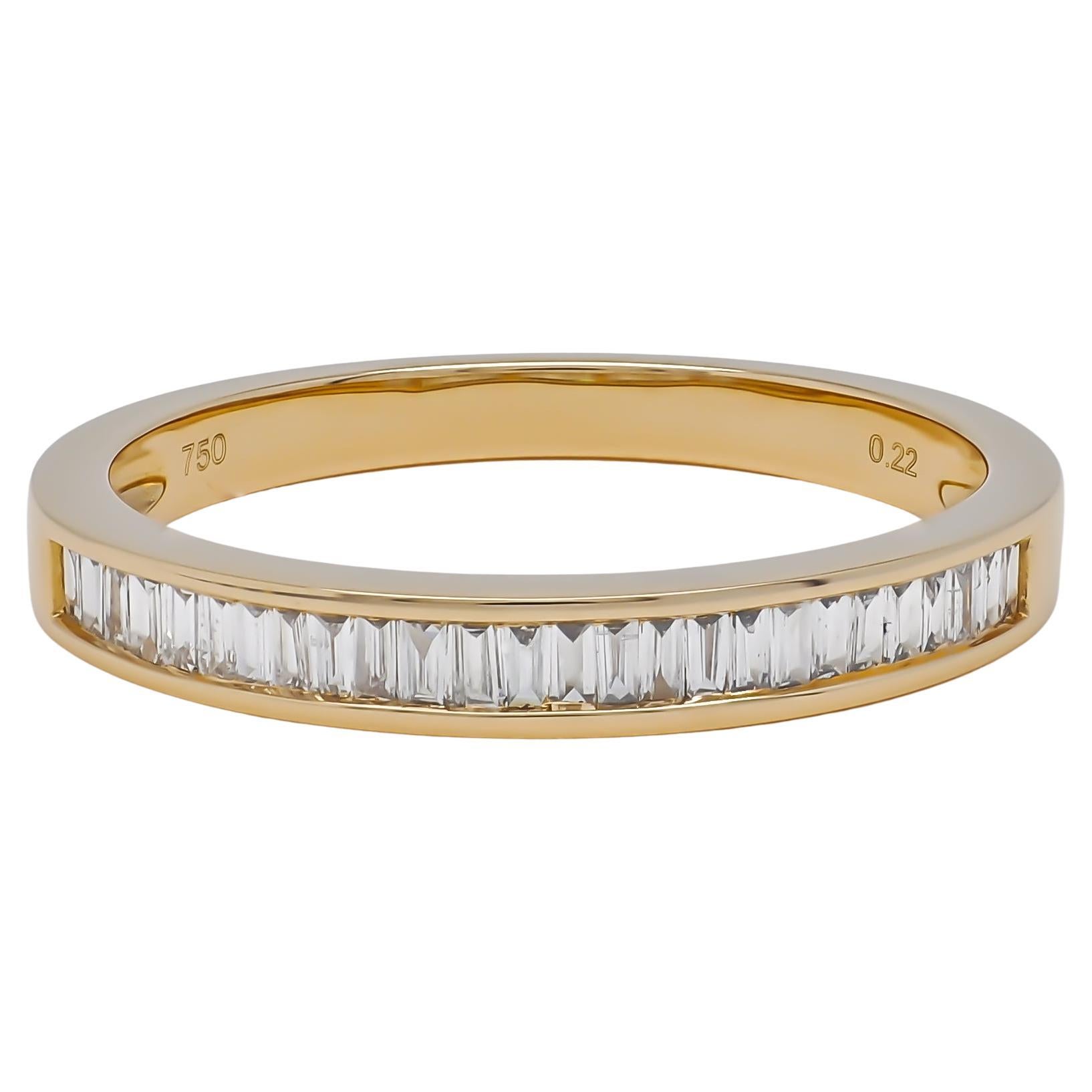 18KT Gold Natürlicher Baguette-Diamant-Ehering mit halber Eternity R043586RG im Angebot