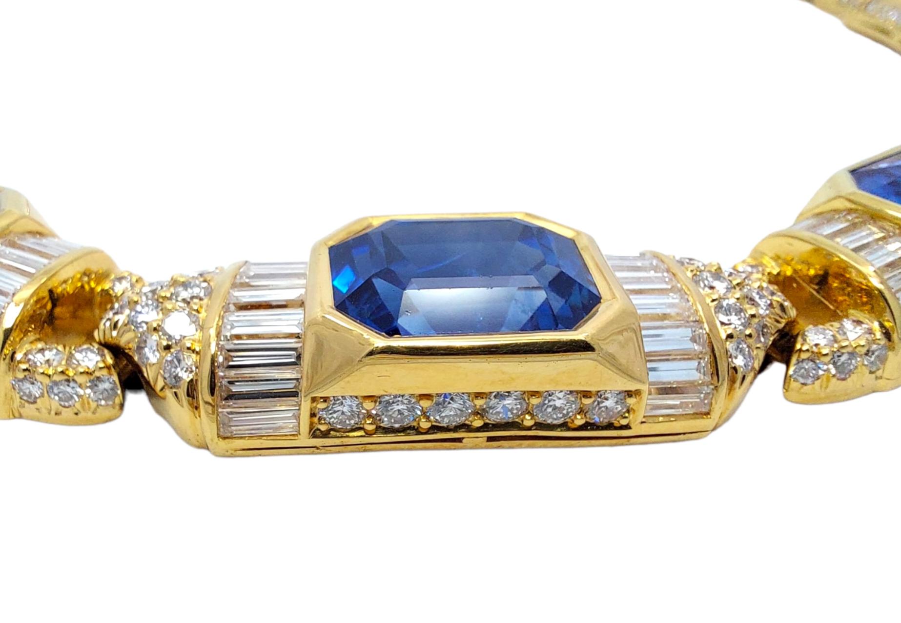 GRS 18kt Necklace 41.6 ct NH Sapphires & Diamond to His Majesty Qaboos Bin Said For Sale 4