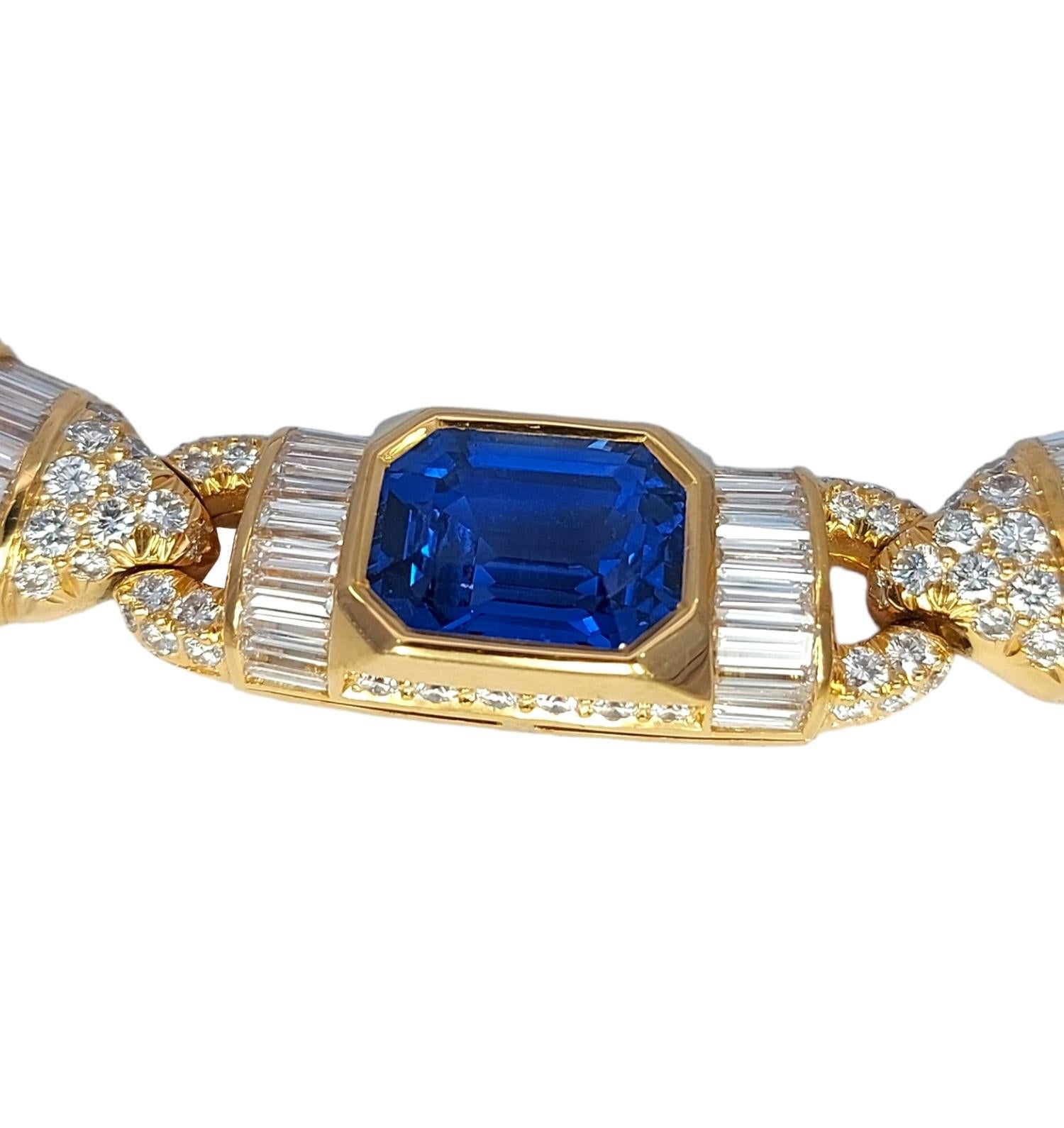 GRS 18kt Necklace 41.6 ct NH Sapphires & Diamond to His Majesty Qaboos Bin Said For Sale 3