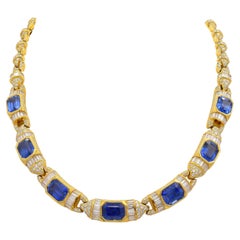 Used GRS 18kt Necklace 41.6 ct NH Sapphires & Diamond to His Majesty Qaboos Bin Said