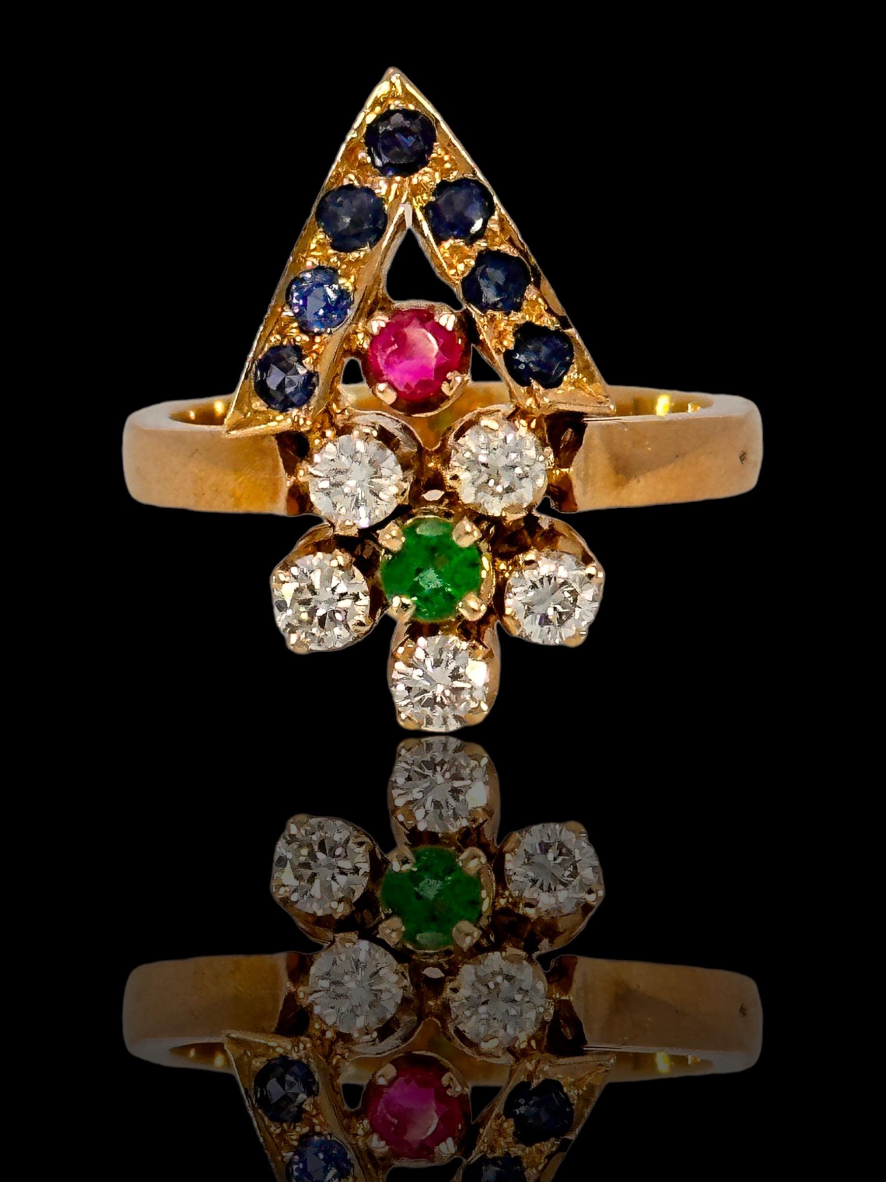  Collier, boucles d'oreilles, bracelet en or 18 carats, bague sertie de diamants et pierres précieuses en vente 2