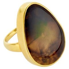 18kt Gold Opal Large Greek Ring
