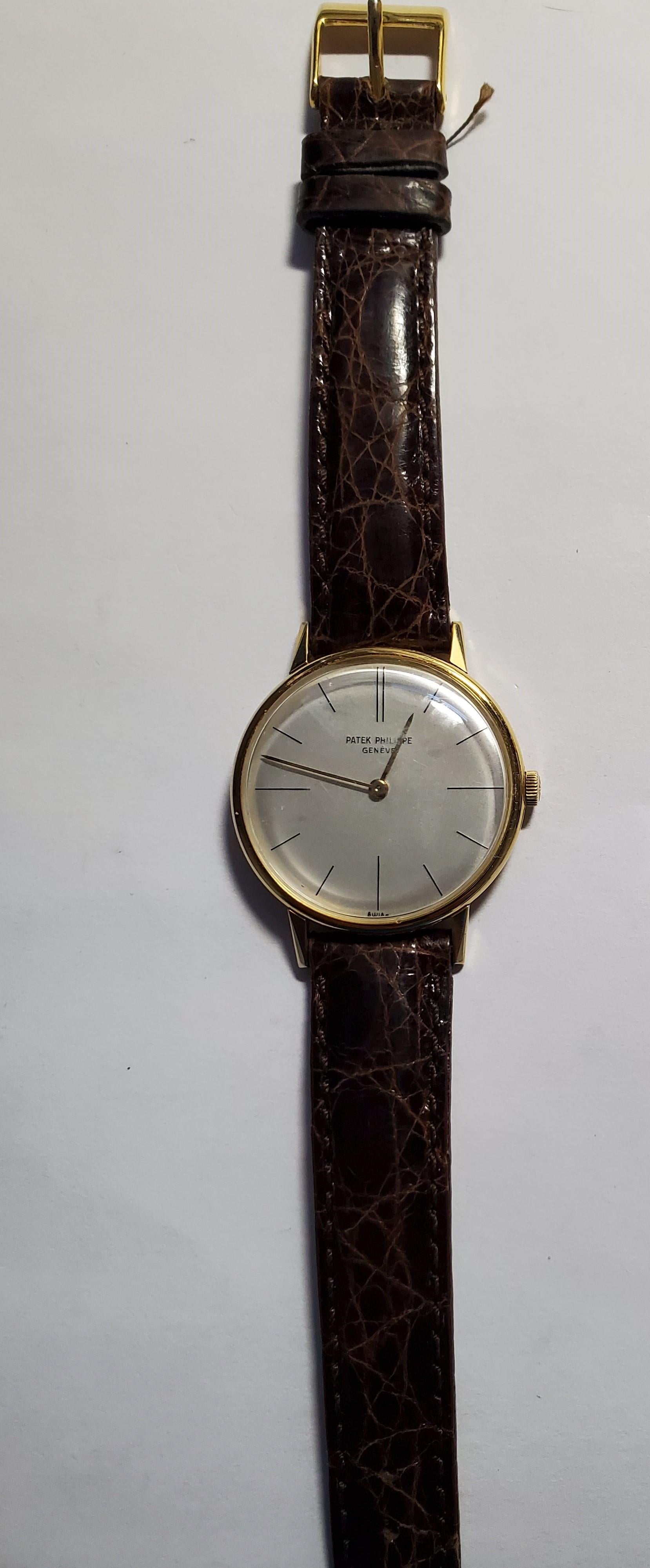 18 Karat Gold Patek Philippe Watch, Vintage 1960s, Ref: 2592-1, 2610163, Case 1