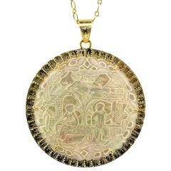 Cynthia Scott 18kt Gold Pendant with an Antique Gaming Counter, Made in Italy