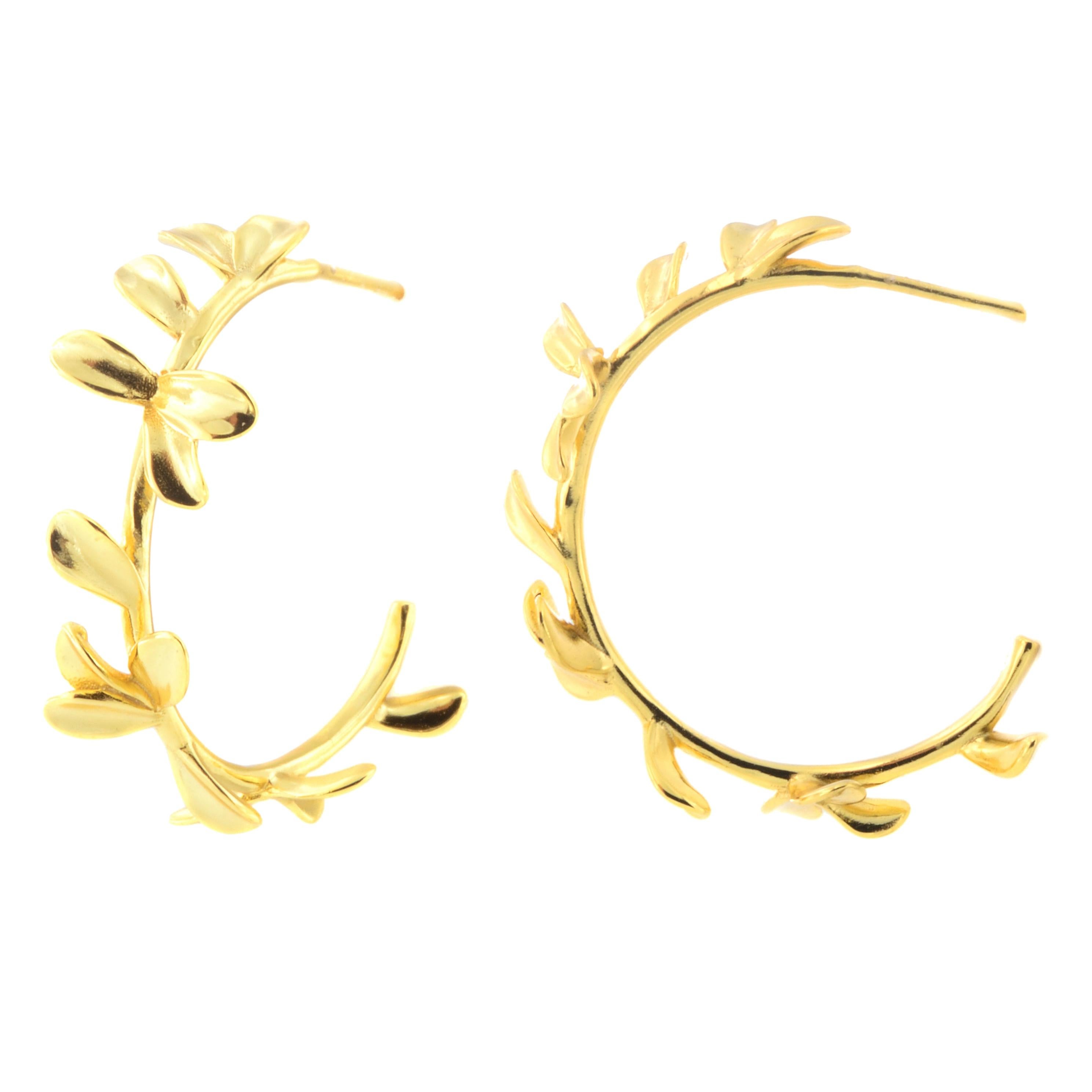 18kt gold plated hoop earrings NWOT