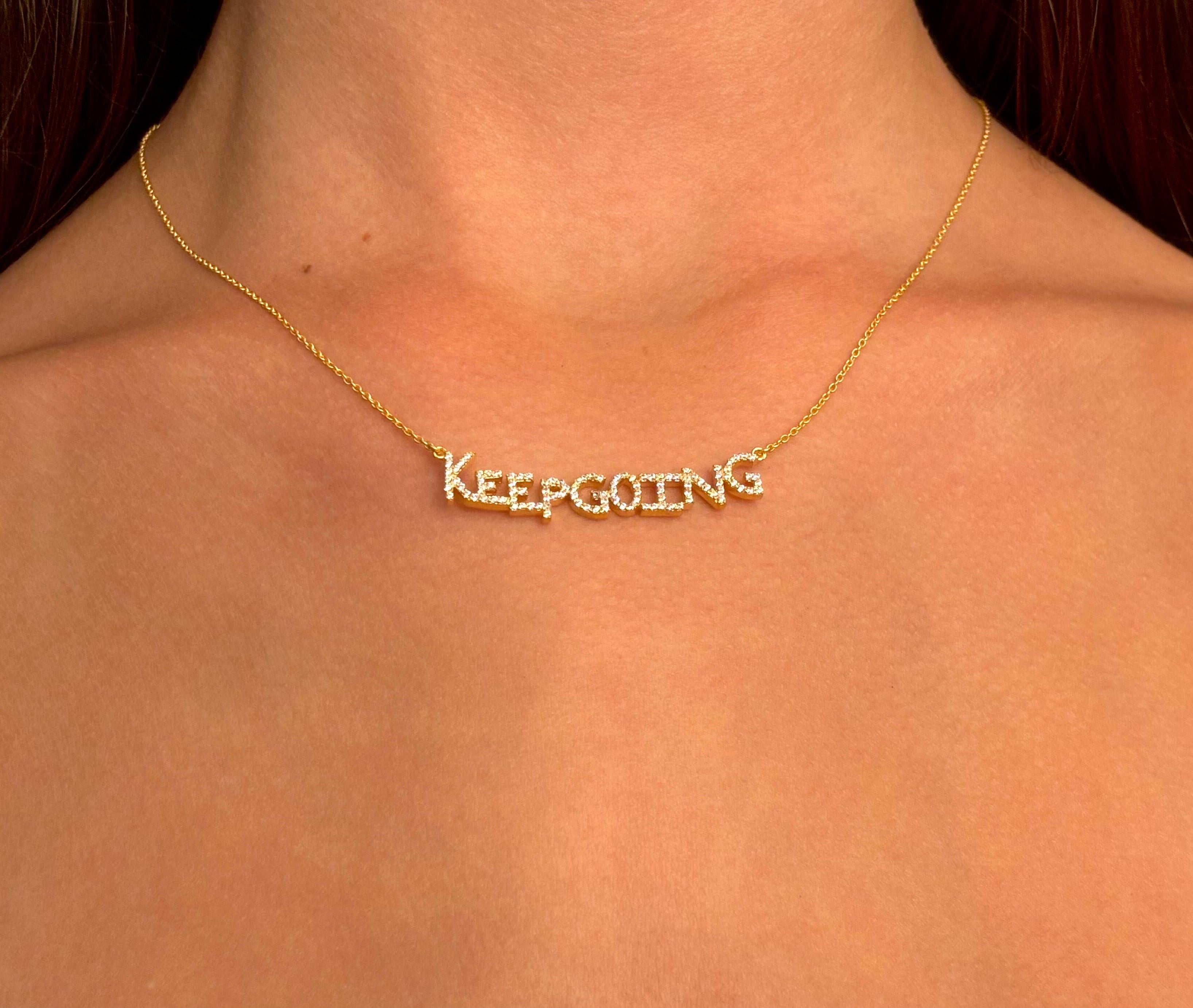 Collana Keep Going placcata in oro 18 carati con zirconi in vendita 1