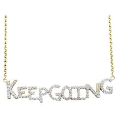 Collier Keep Going plaqué or 18 carats avec zirconia cubique