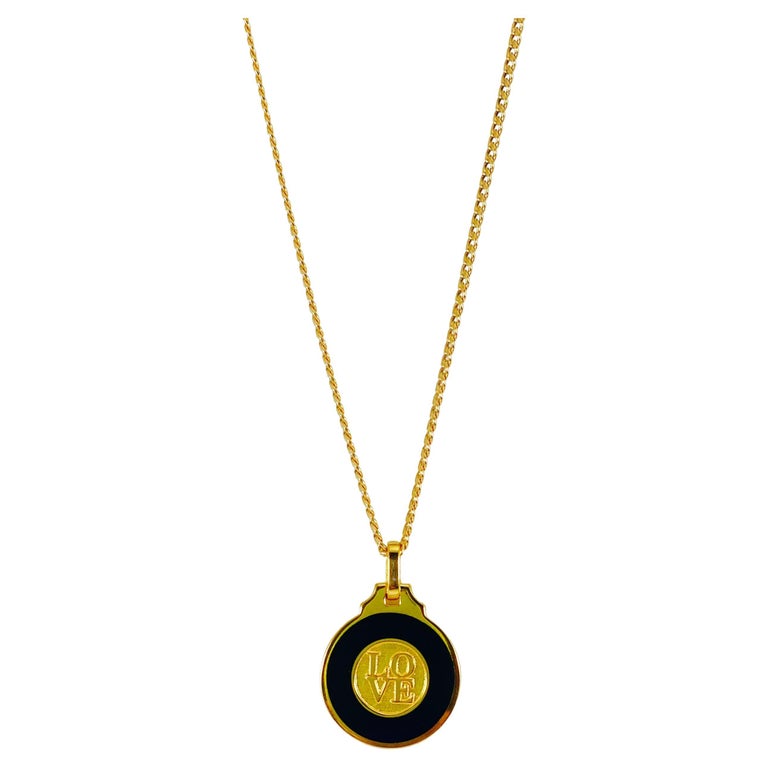 18kt Gold Plated Love Letter Pendant Necklace For Sale at 1stDibs