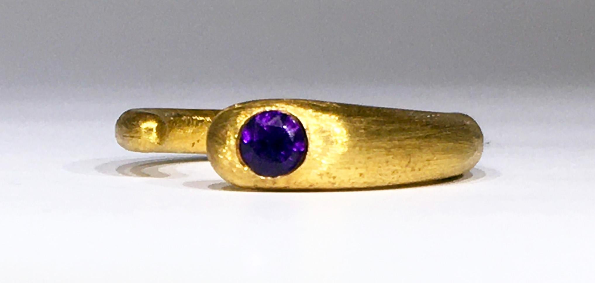 18kt Gold-Plated Silver Amethyst Ring 3