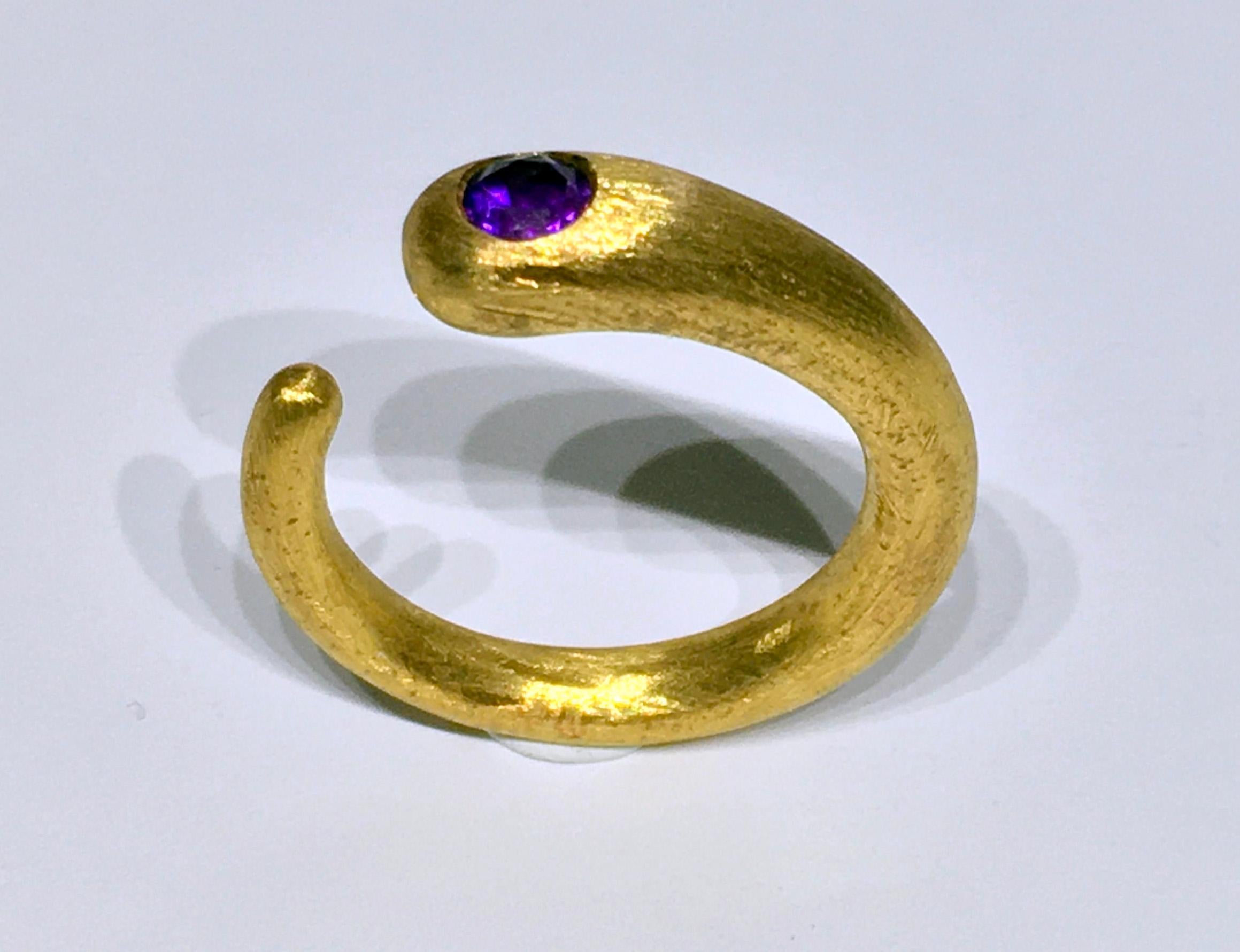 18kt Gold-Plated Silver Amethyst Ring 1