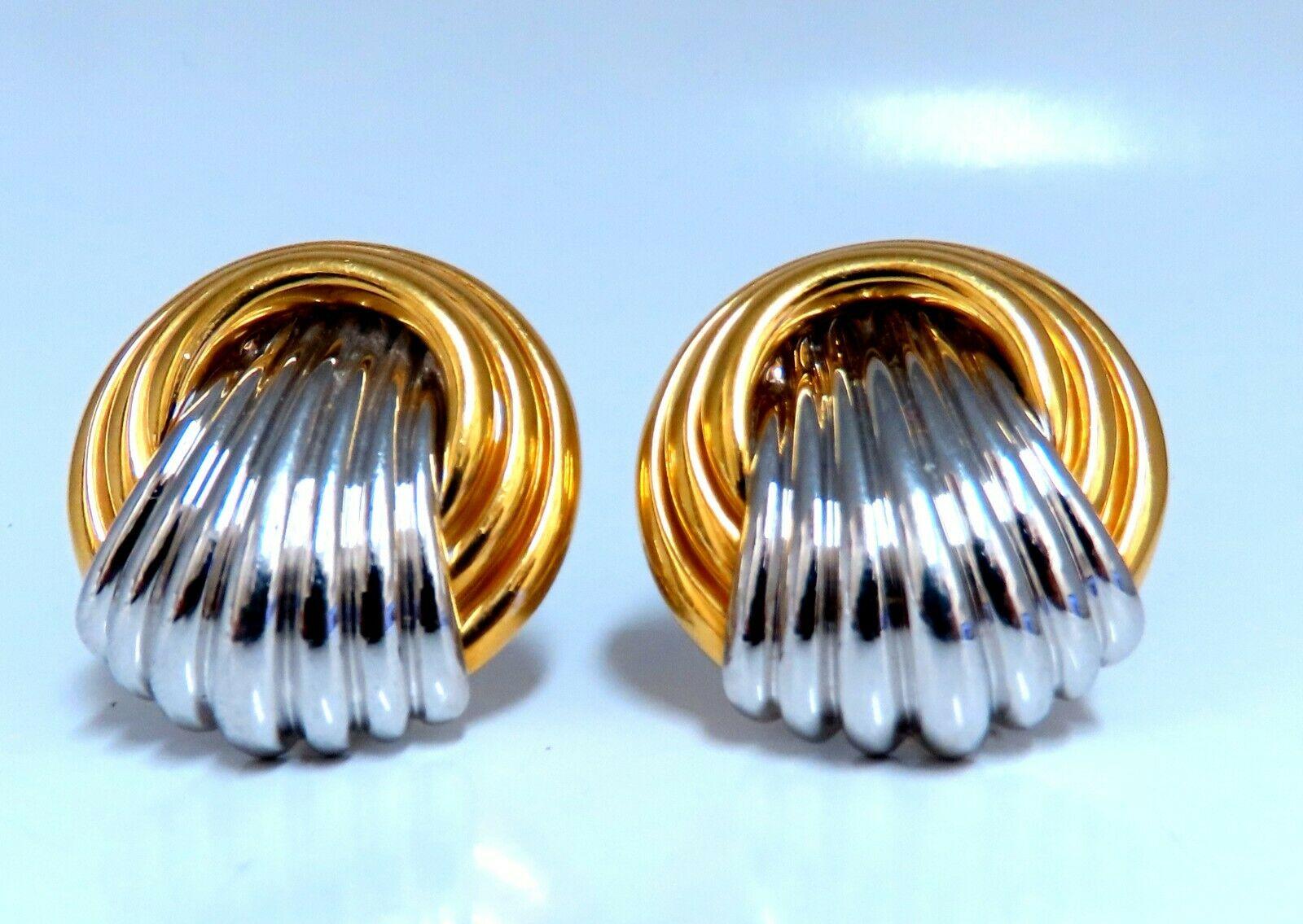 18Kt Gold Prime Classic Knocker Clip Earrings Pierce-Less In New Condition For Sale In New York, NY