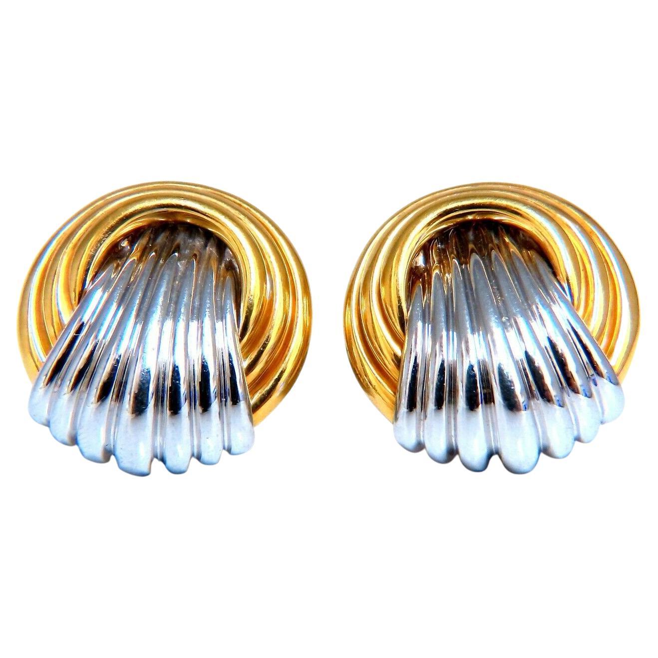 18Kt Gold Prime Classic Knocker Clip Earrings Pierce-Less For Sale