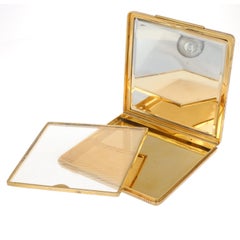 18Kt Gold Rare Compact Powder Box - Made in Italy 1970 circa - Geometric Pattern
