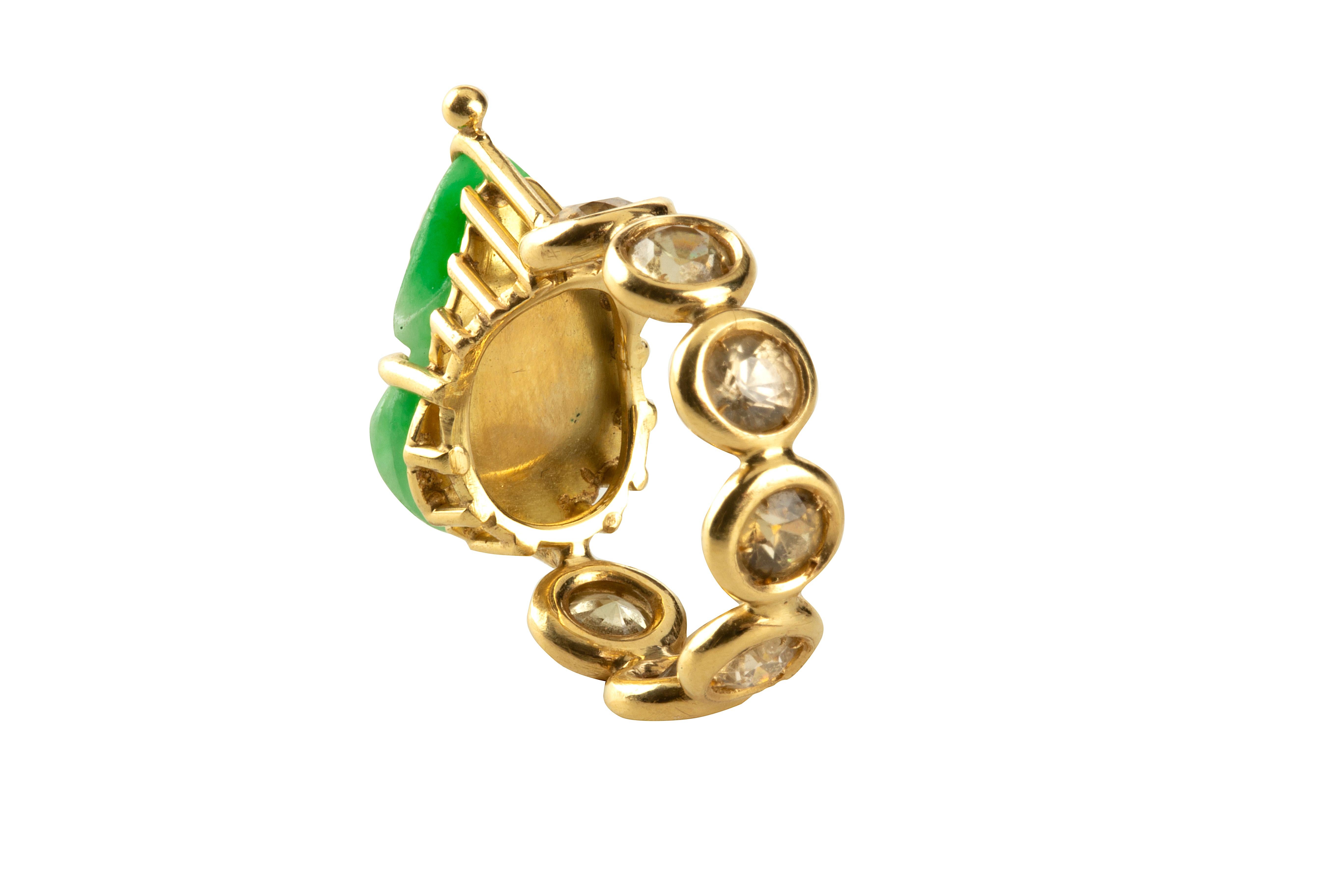 18kt Gold  gr. 10,13 Ring Citrine Antiques Carved Frog Jade. Measure 13 eu.
All Giulia Colussi jewelry is new and has never been previously owned or worn. Each item will arrive at your door beautifully gift wrapped in our boxes, put inside an