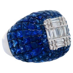 18kt Gold Ring with 10.10 CTW in Sapphires and Diamonds