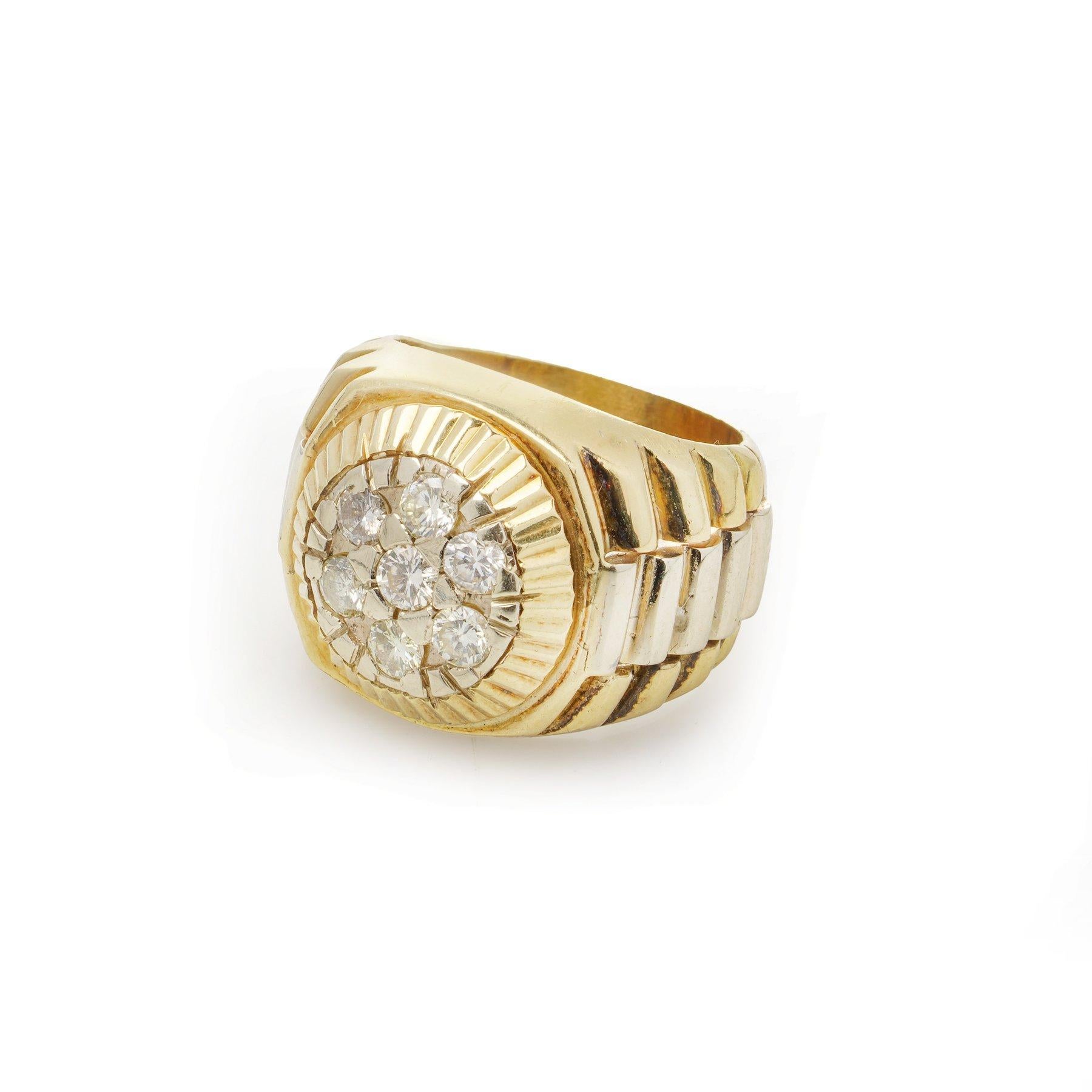 18kt Gold Rolex-Stil Diamantring für Damen oder Herren im Angebot