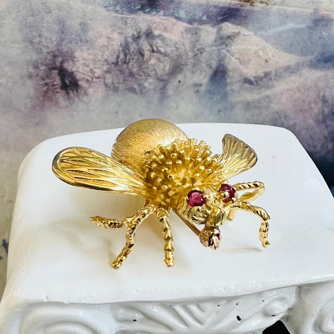 18 Karat Gold & Ruby Bug Brooch by Tiffany & Co. 3