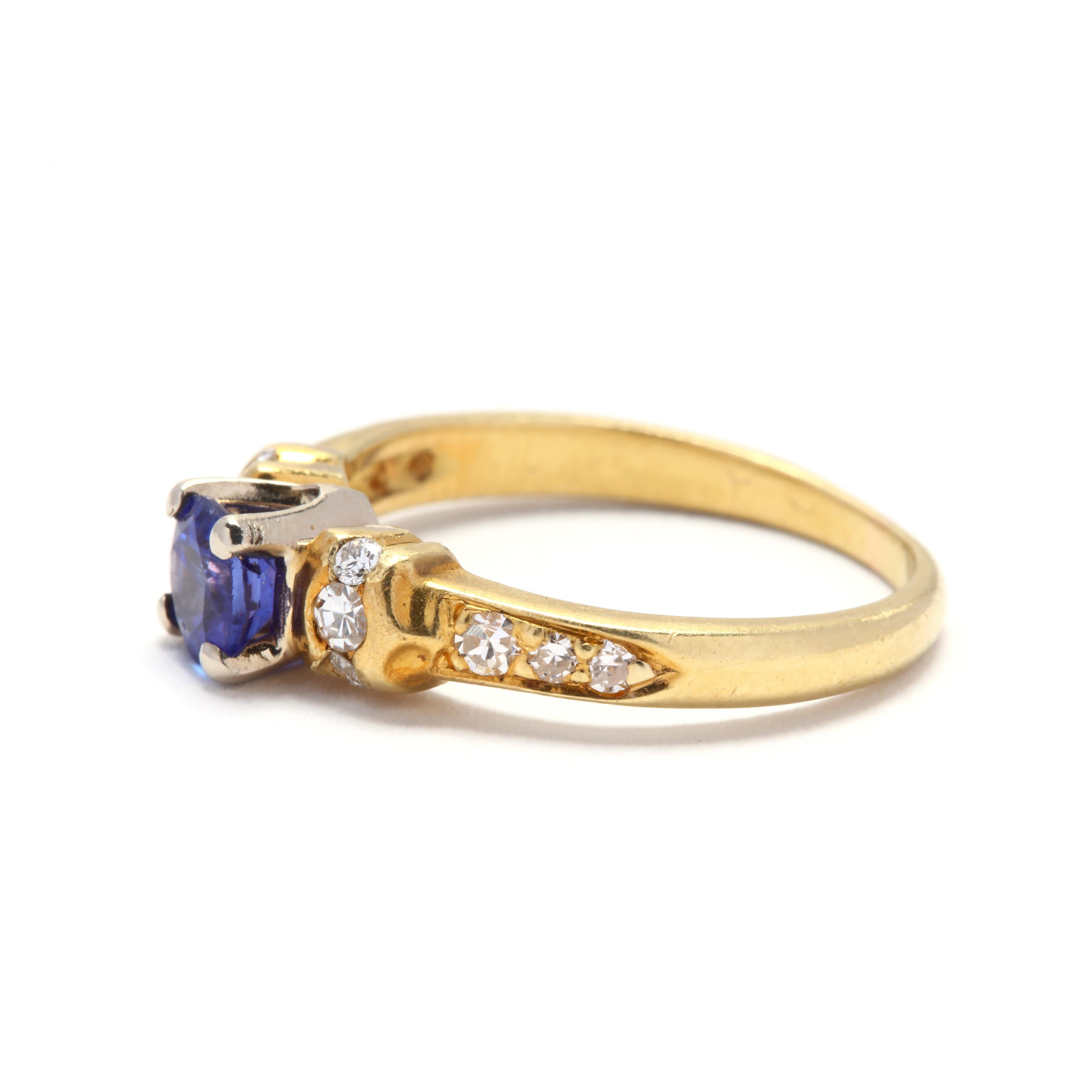 18 carat gold ring with sapphire